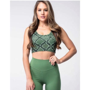 Balance Athletica Green Snakeskin Sports Bra